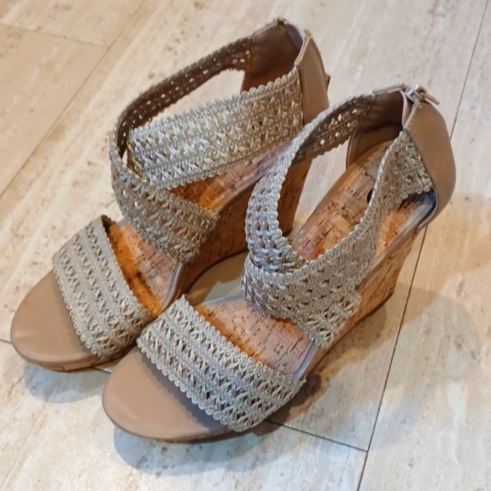 CP Jordan Cork Wedge Sandals